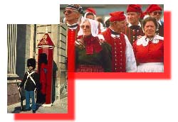 Garde de la Reine et Danois en costumes traditionnels