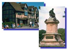 Statford et la statue de Shakespeare