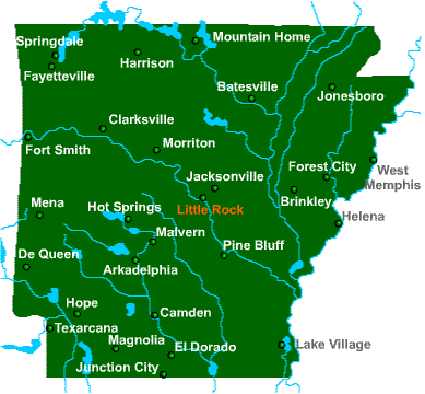 Carte de l'Arkansas