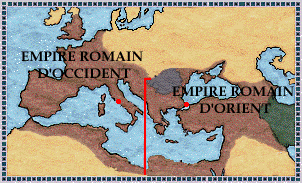 La division de l'Empire romain