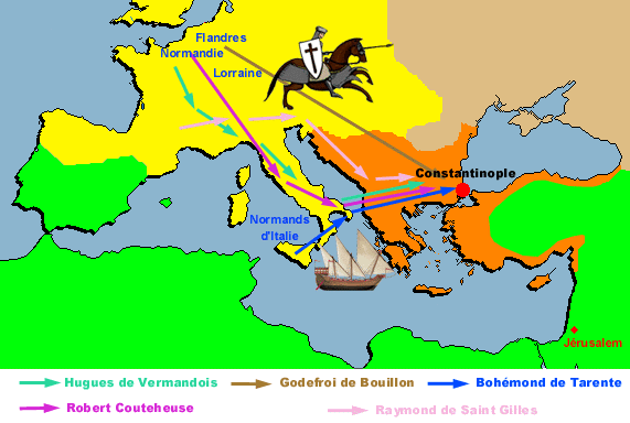 Carte de la croisade des barons