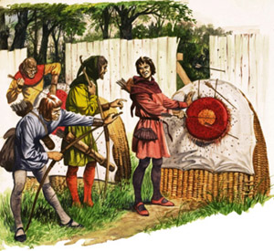 Entrainement au tir à l'arc Longbow en Angleterre