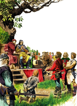 Seigneur féodal rendant la justice