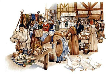 Marché au Moyen Âge