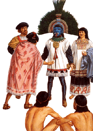 Hernan Cortes en dieu Quetzalcoatl